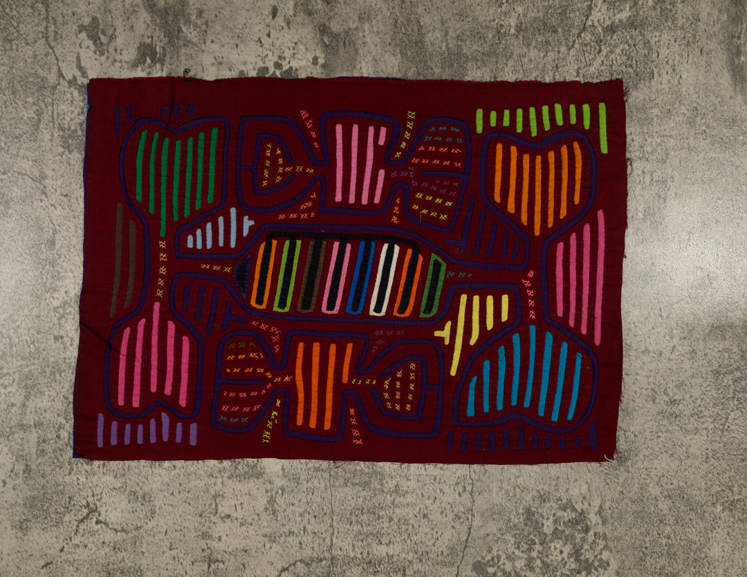 Vintage Burgundy And Blue Classic Design Mola