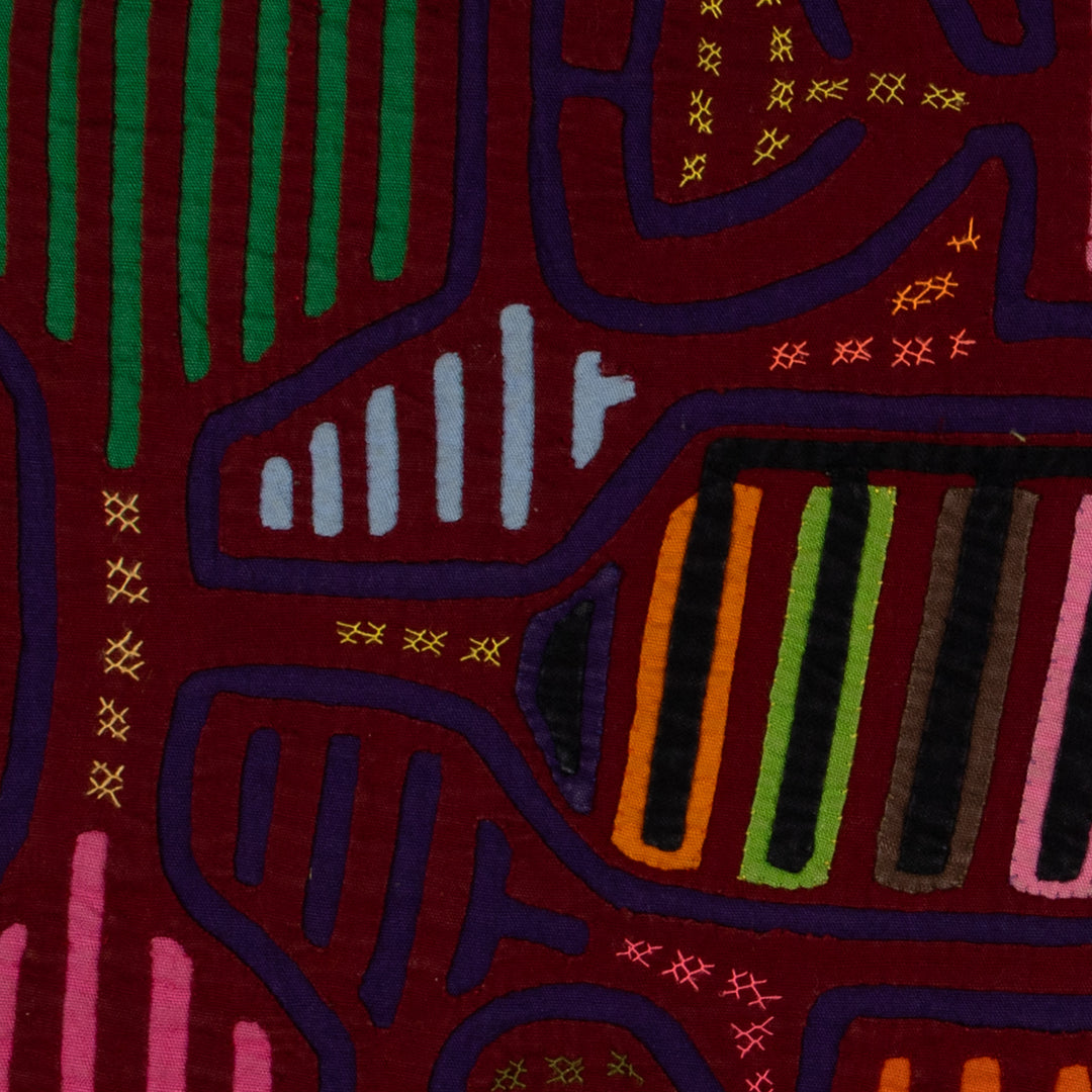 Vintage Burgundy And Blue Classic Design Mola