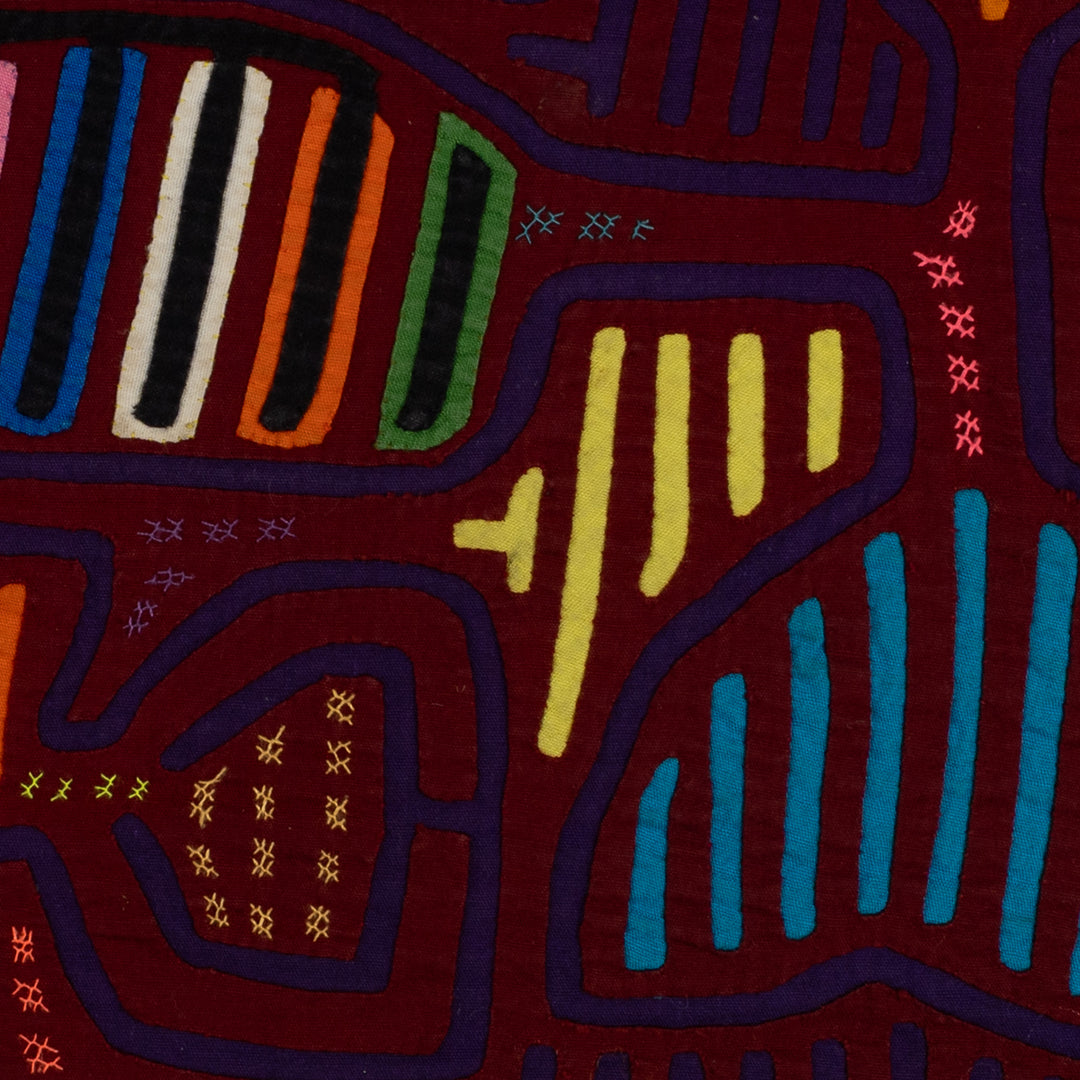 Vintage Burgundy And Blue Classic Design Mola