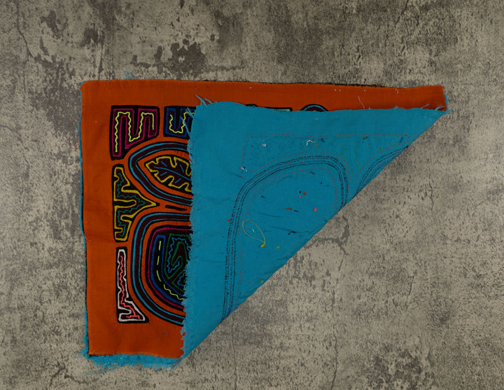 Orange Cacique Chief Feather Headdress Mola