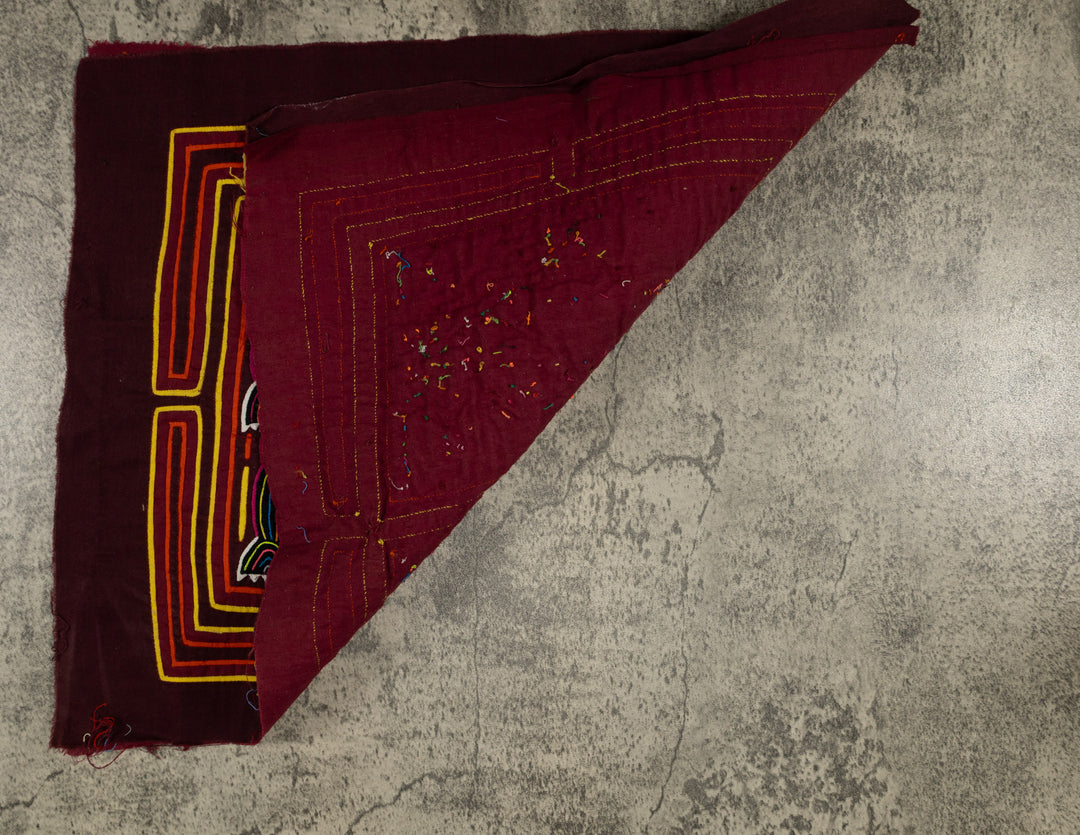 Traditional Red Orange And Yellow Rainforest Cat Mola