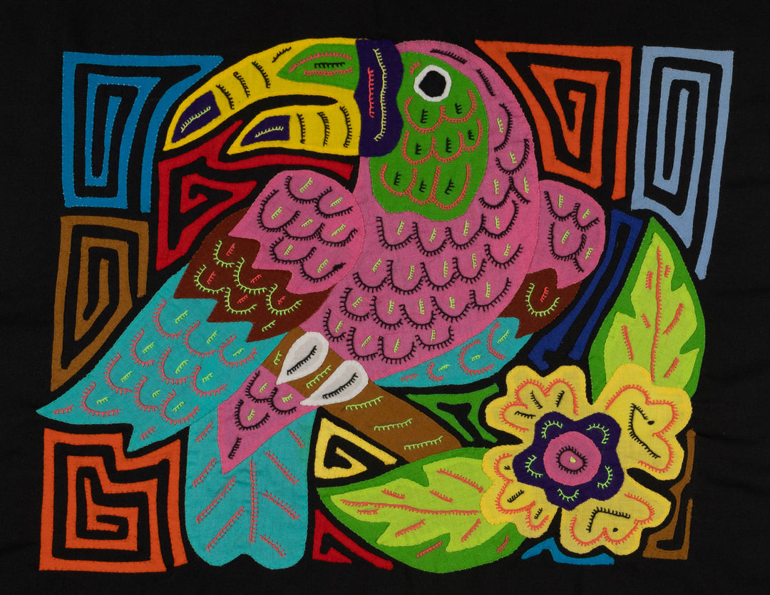 Fantasy Pink Blue And Yellow Toucan Bird Mola