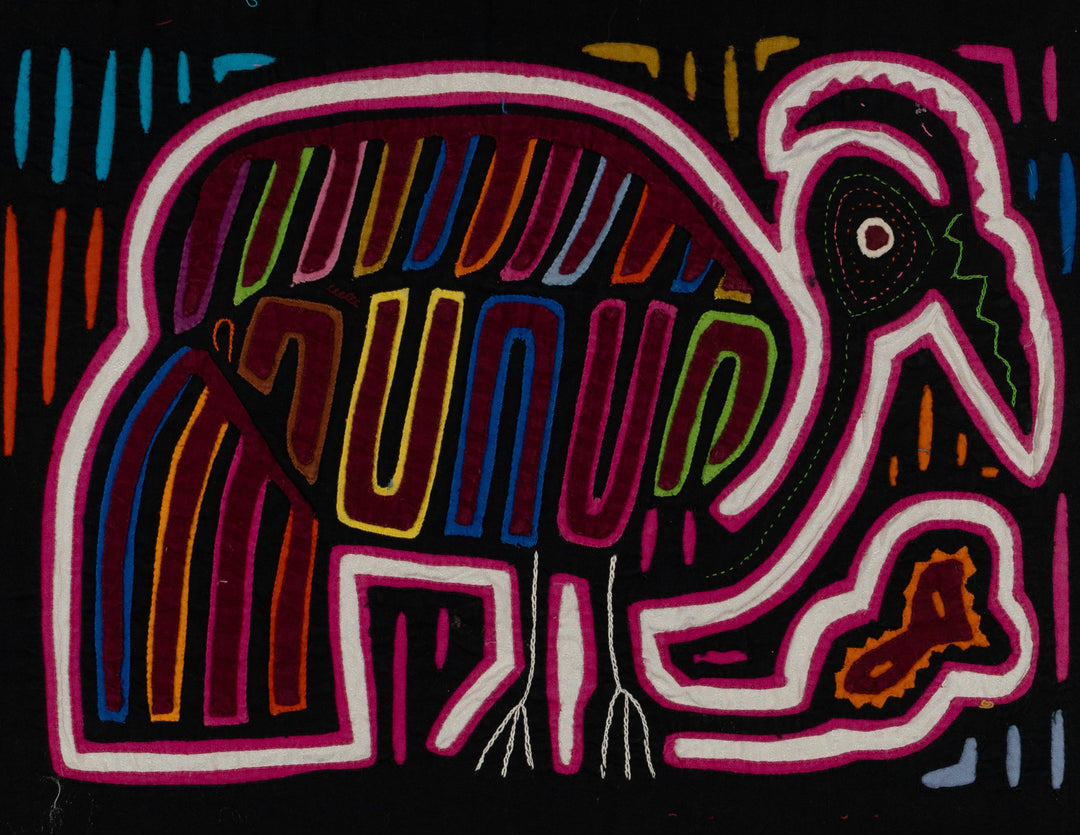 Traditional Black Red And White Wild Turkey Mola