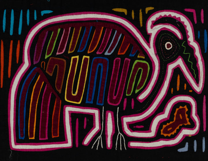 Traditional Black Red And White Wild Turkey Mola