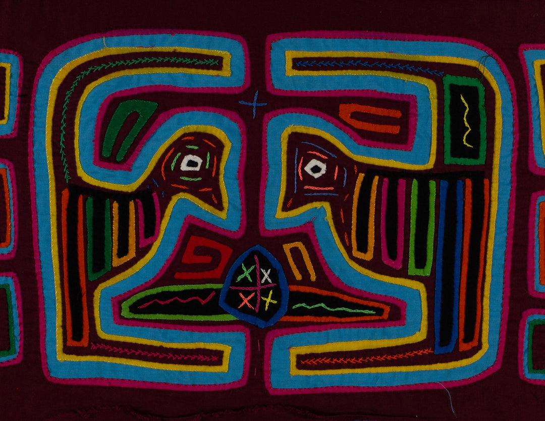 Maroon And Turquoise Optical Illusion Mola