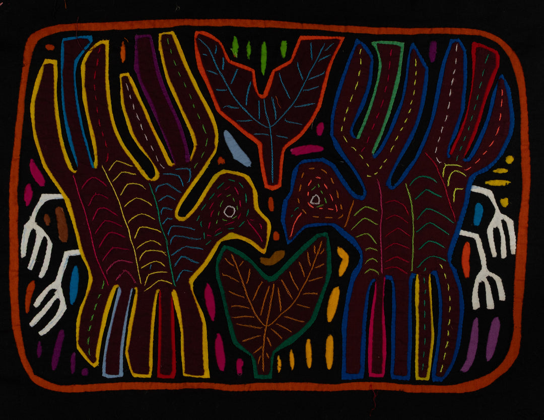 Traditional Jungle Bird In Flight Mola