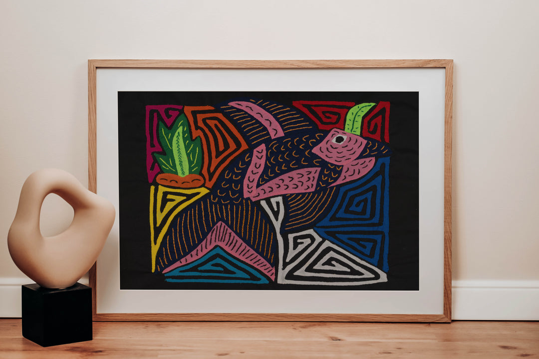 Fantasy Pink And Blue Dolphin Mola