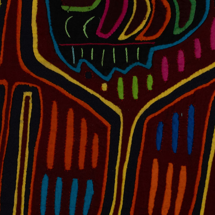 Traditional Maroon Orange And Yellow Fish Mola