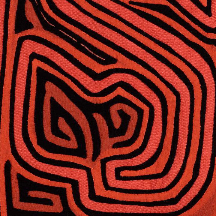 Classic Black And Orange Traditional Design Mola