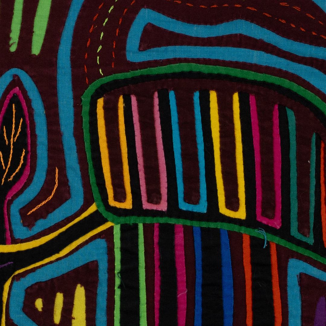 Classic Maroon And Turquoise Jungle Bird Mola