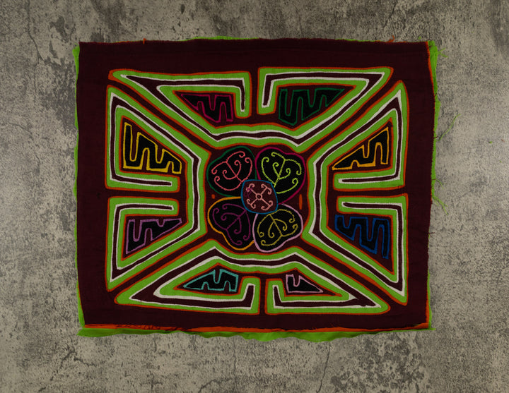 Classic Maroon And Green Floral Flower Mola