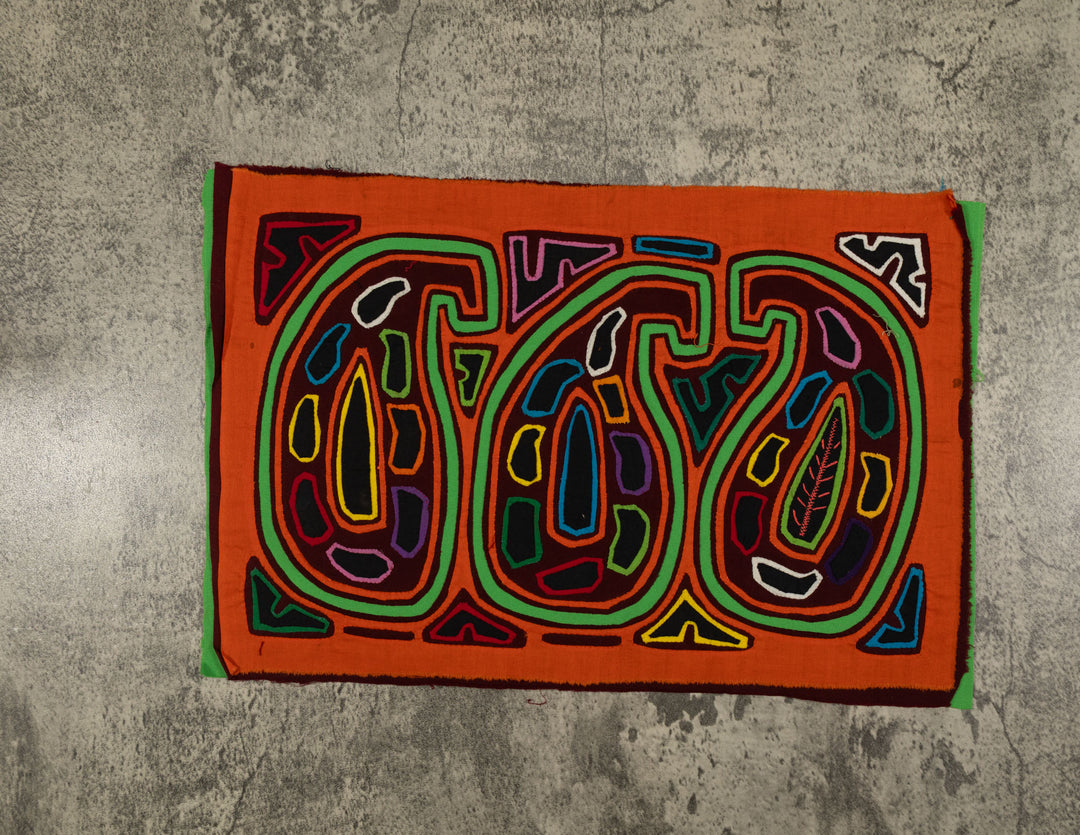 Traditional Orange And Green Gourd Mola