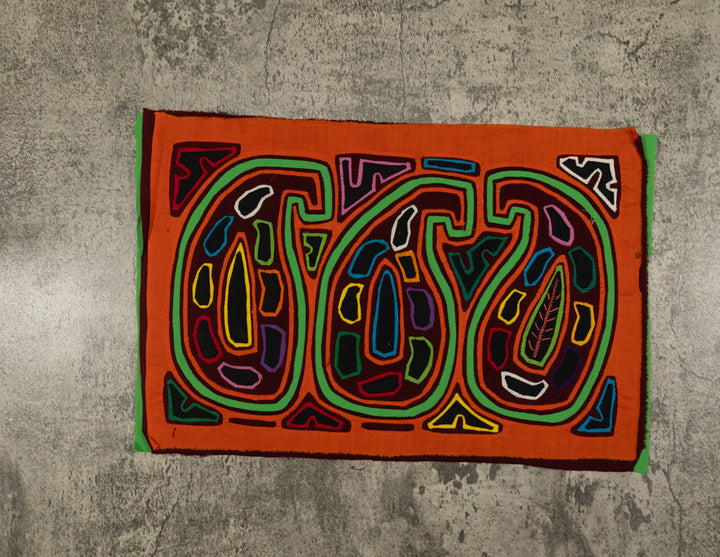 Traditional Orange And Green Gourd Mola