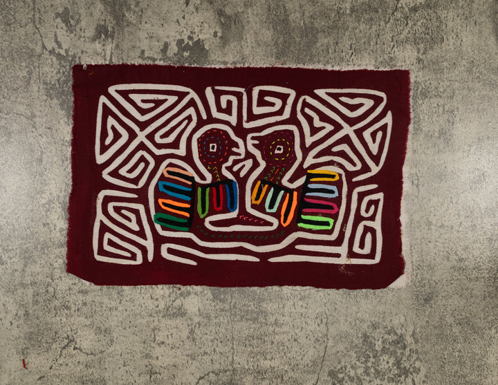 Traditional Burgundy And White Talking Chick Mola