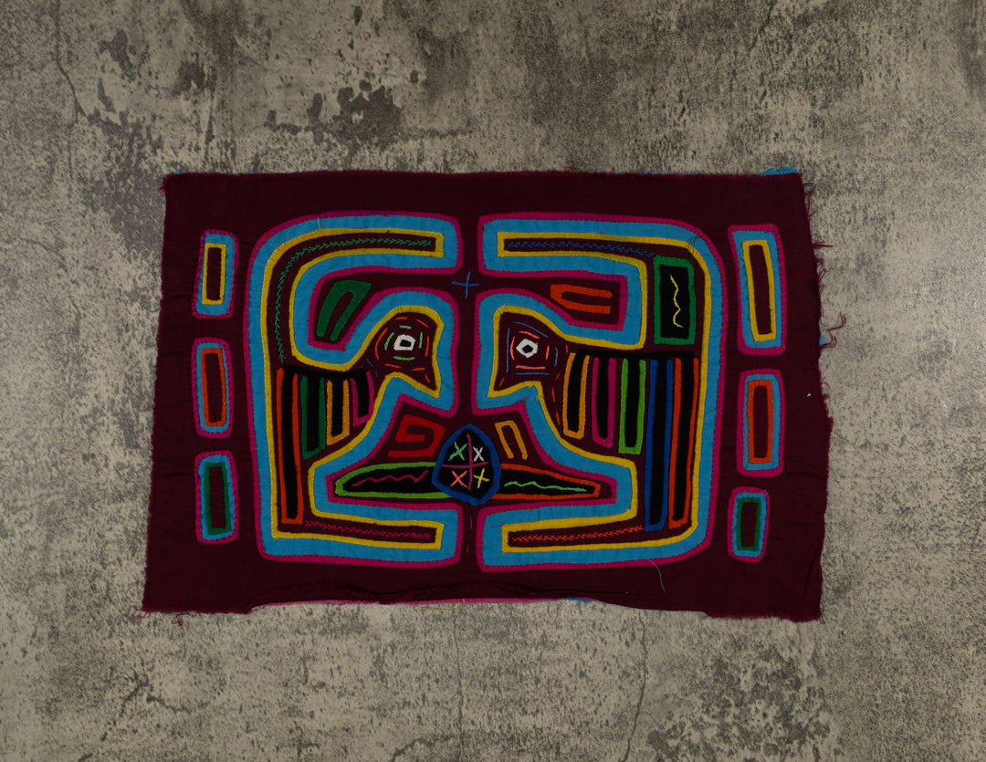 Maroon And Turquoise Optical Illusion Mola