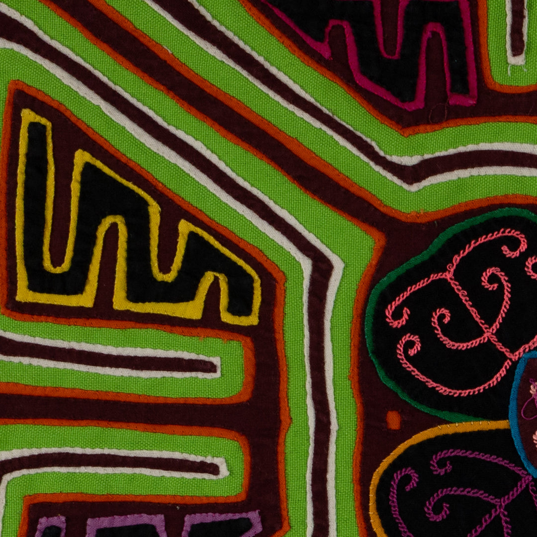 Classic Maroon And Green Floral Flower Mola