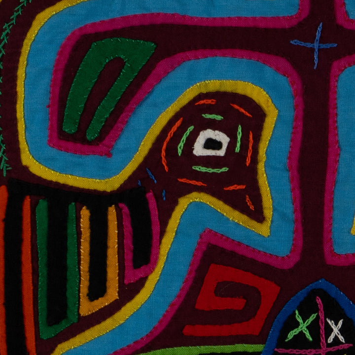 Maroon And Turquoise Optical Illusion Mola