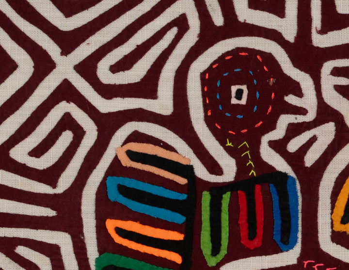 Traditional Burgundy And White Talking Chick Mola