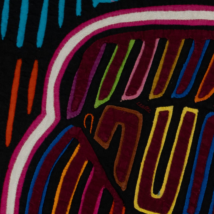 Traditional Black Red And White Wild Turkey Mola