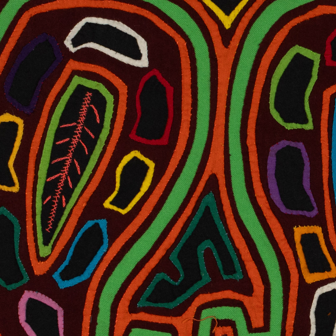 Traditional Orange And Green Gourd Mola