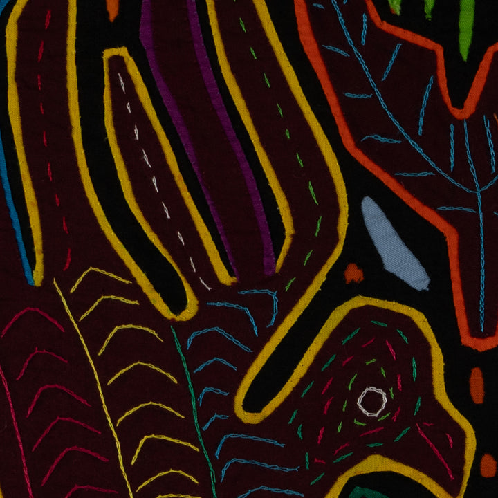 Traditional Jungle Bird In Flight Mola