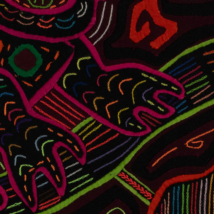 Burgundy And Pink Monkey Ape Of The Rainforest Mola