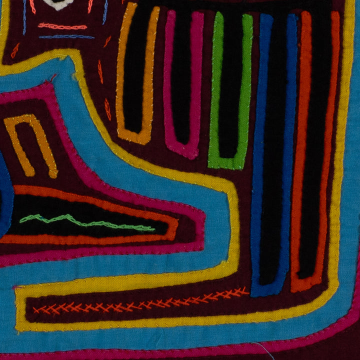 Maroon And Turquoise Optical Illusion Mola