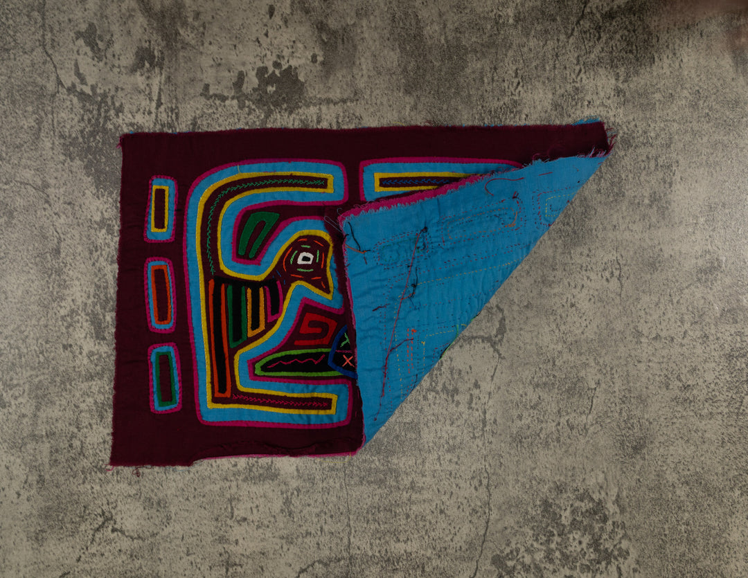 Maroon And Turquoise Optical Illusion Mola