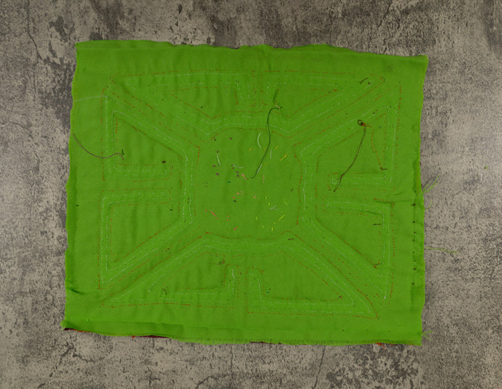 Classic Maroon And Green Floral Flower Mola