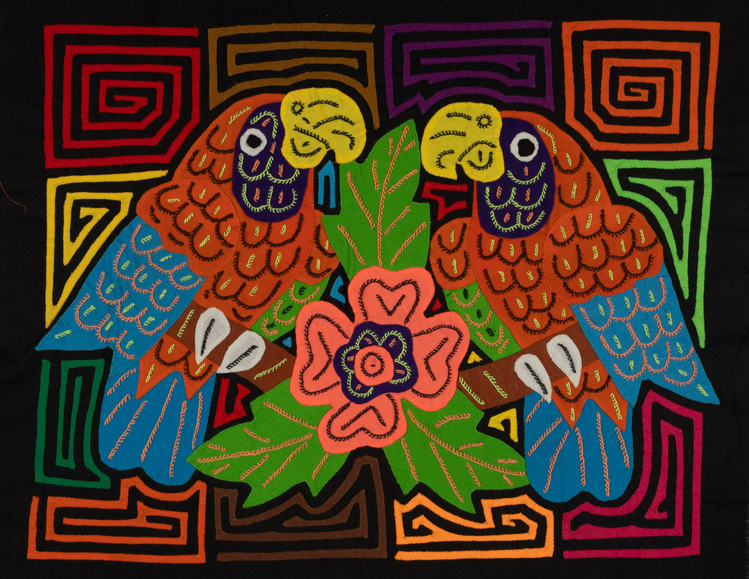 Orange And Blue Tropical Parrot Pair Mola