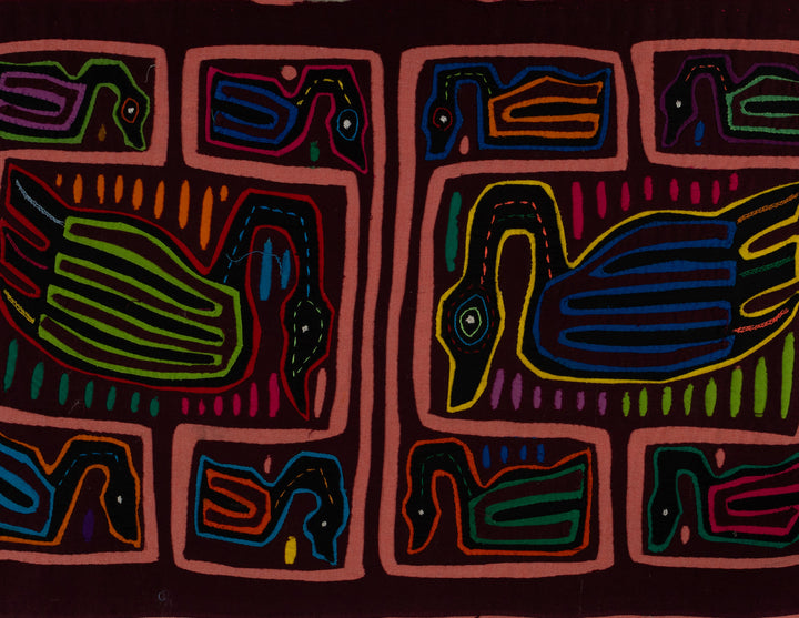 Classic Maroon And Peach Swooning Swan Mola