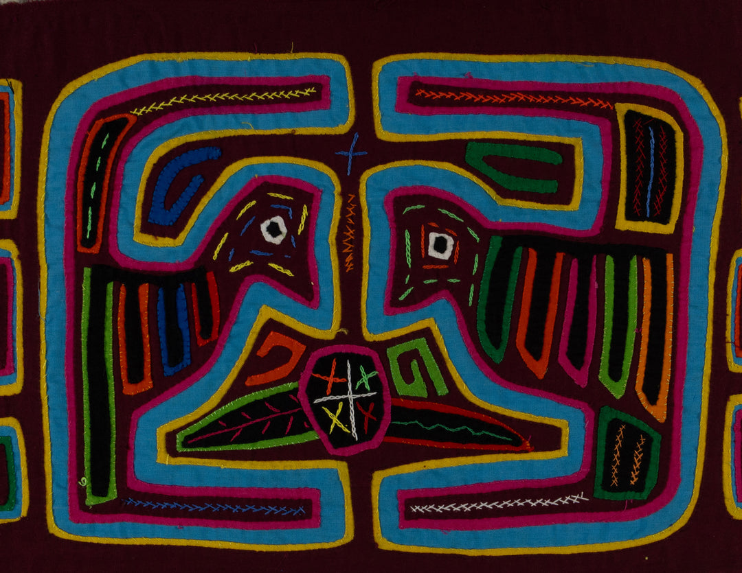 Maroon And Turquoise Optical Illusion Mola