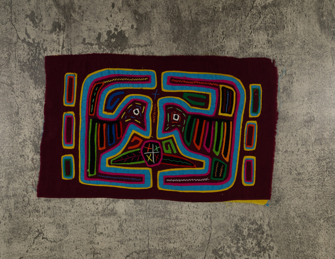 Maroon And Turquoise Optical Illusion Mola