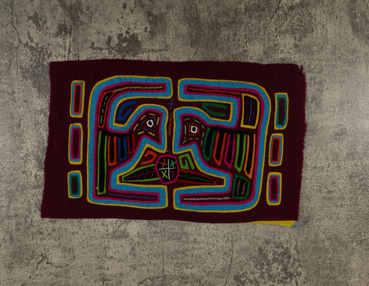 Maroon And Turquoise Optical Illusion Mola