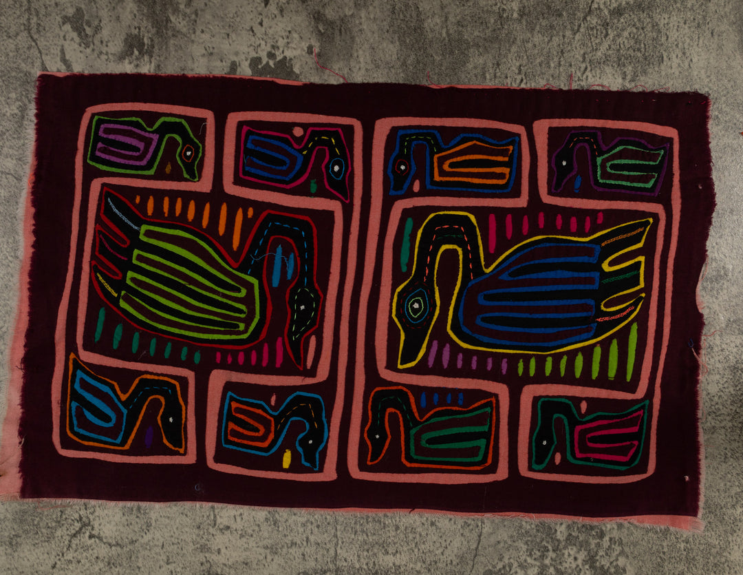 Classic Maroon And Peach Swooning Swan Mola