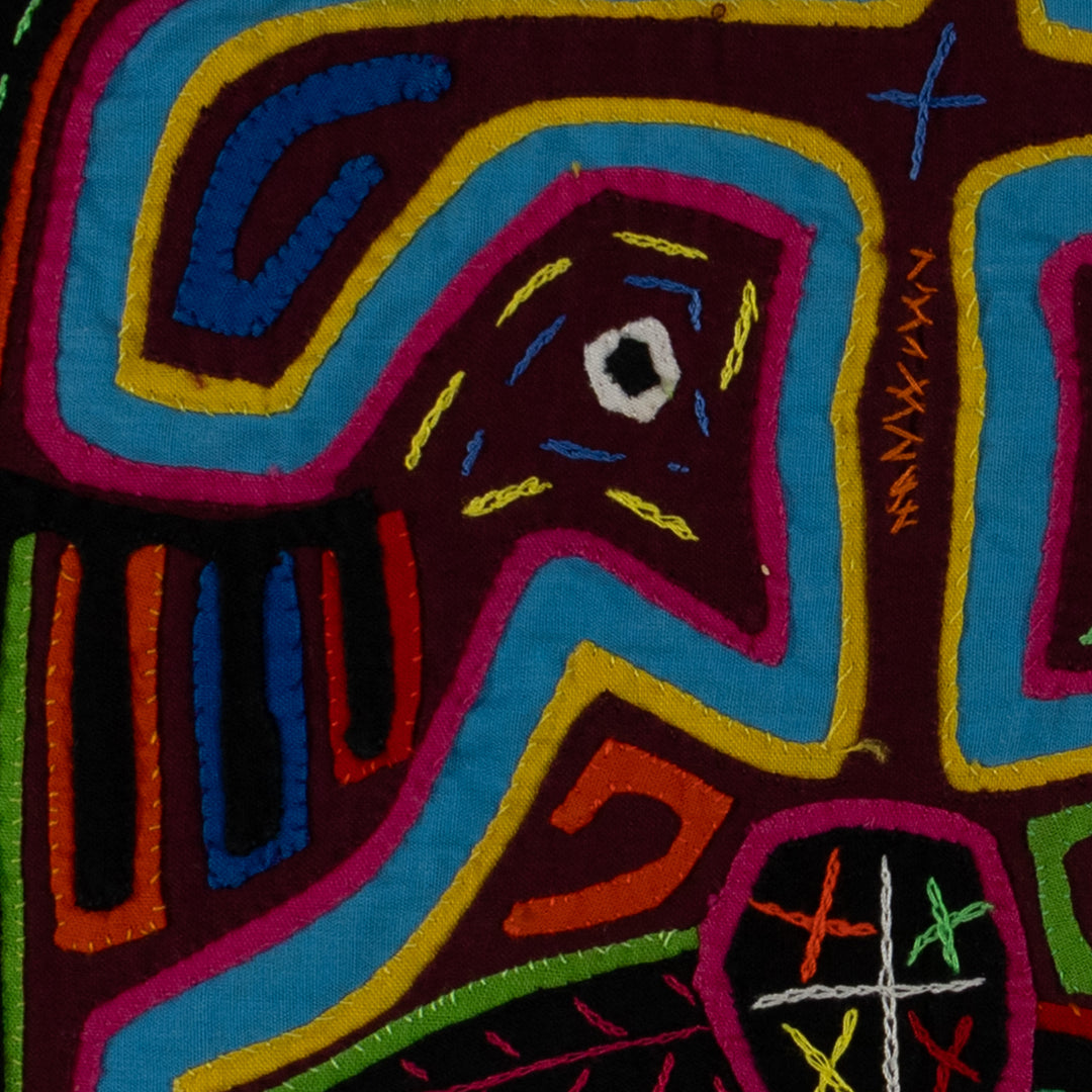 Maroon And Turquoise Optical Illusion Mola