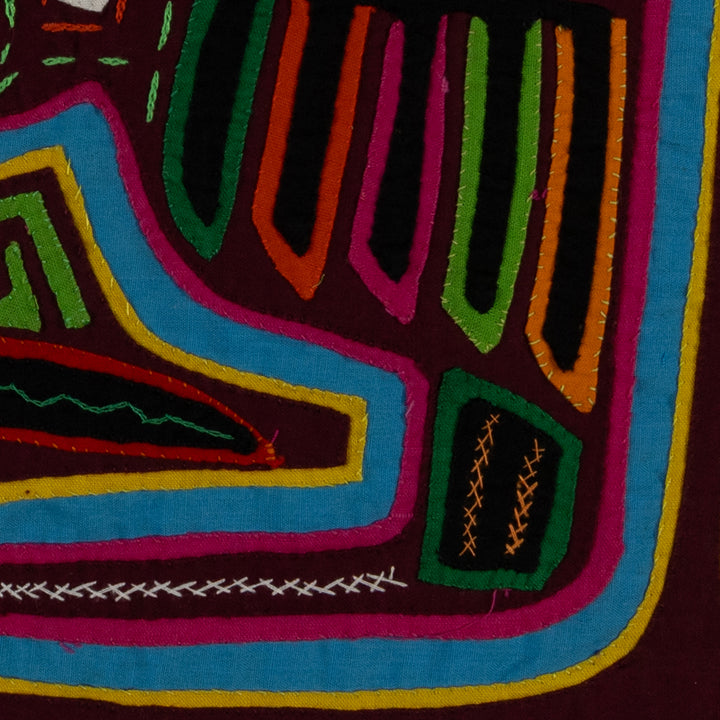 Maroon And Turquoise Optical Illusion Mola