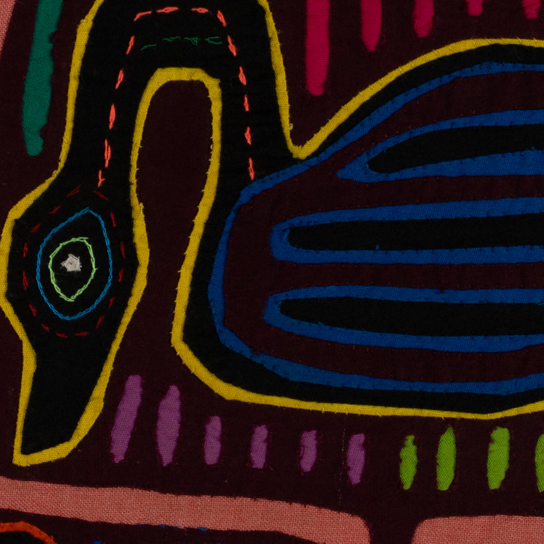 Classic Maroon And Peach Swooning Swan Mola