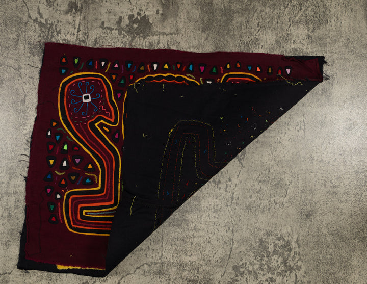 Traditional Burgundy And Yellow Flower Admirer Mola