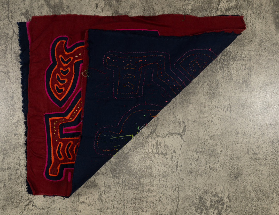 Traditional Red Orange And Black Classic Design Mola