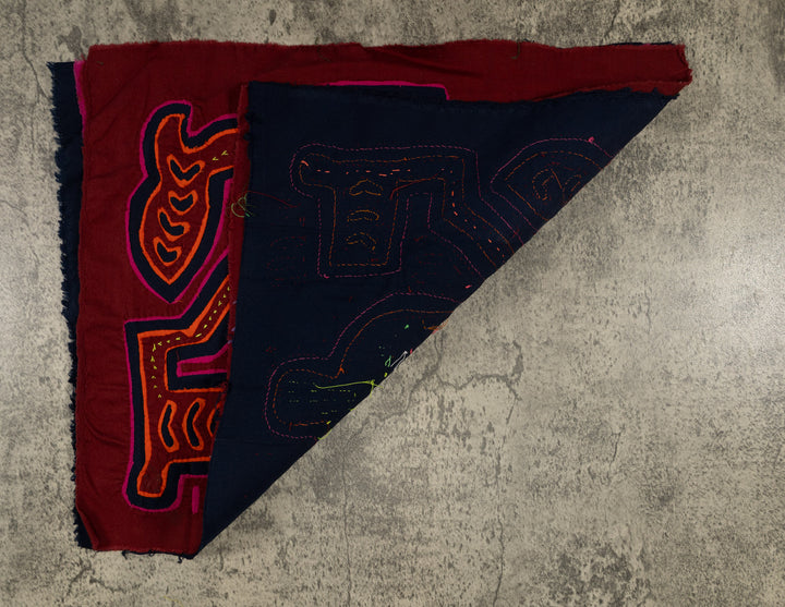 Traditional Red Orange And Black Classic Design Mola