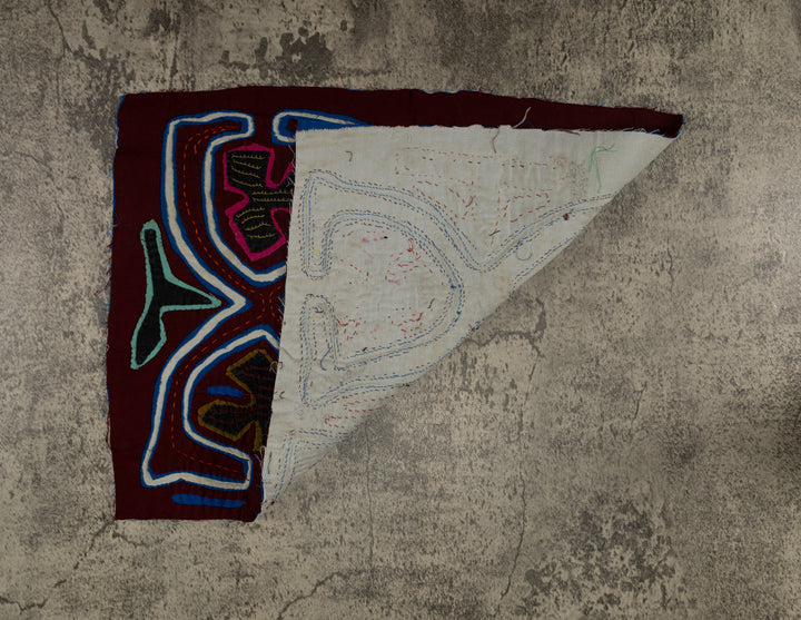Traditional Maroon Blue And White Calisthenics Mola