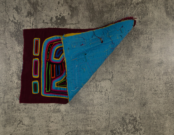 Maroon And Turquoise Optical Illusion Mola