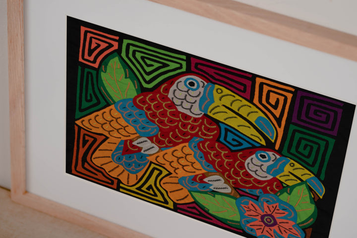 Colorful Red Toucan Pair Mola