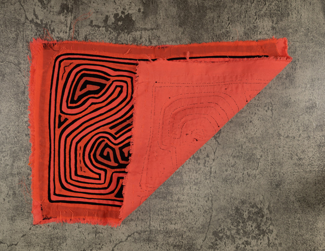 Classic Black And Orange Traditional Design Mola