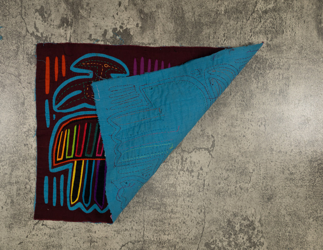 Classic Maroon And Turquoise Jungle Bird Mola