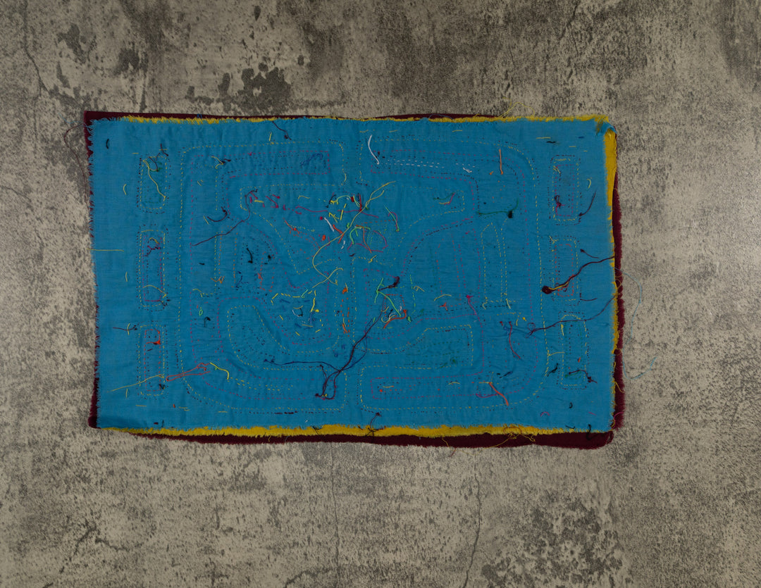 Maroon And Turquoise Optical Illusion Mola