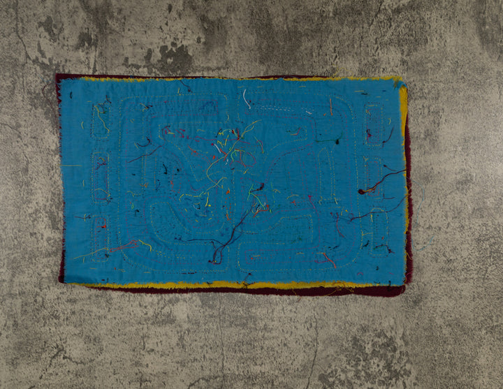 Maroon And Turquoise Optical Illusion Mola