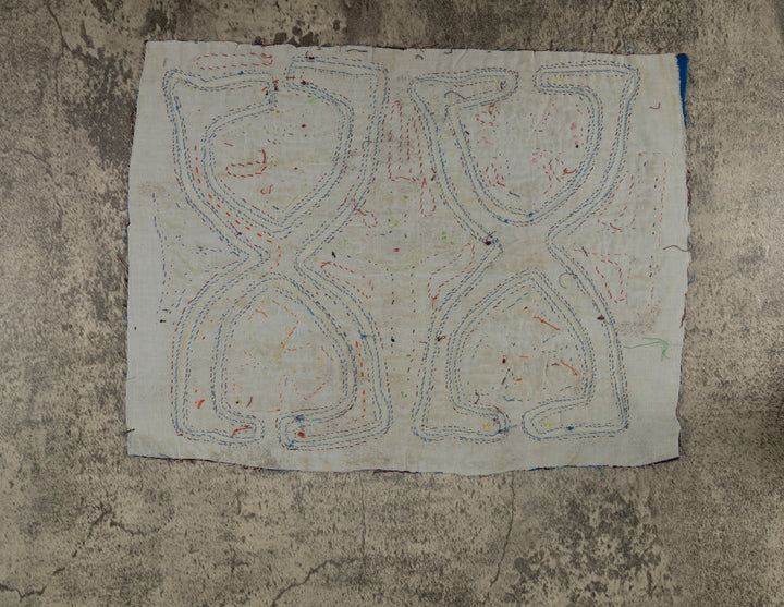 Traditional Maroon Blue And White Calisthenics Mola