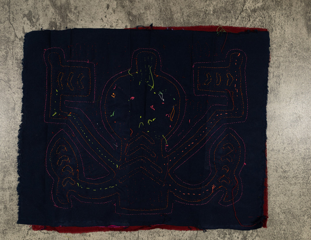 Traditional Red Orange And Black Classic Design Mola